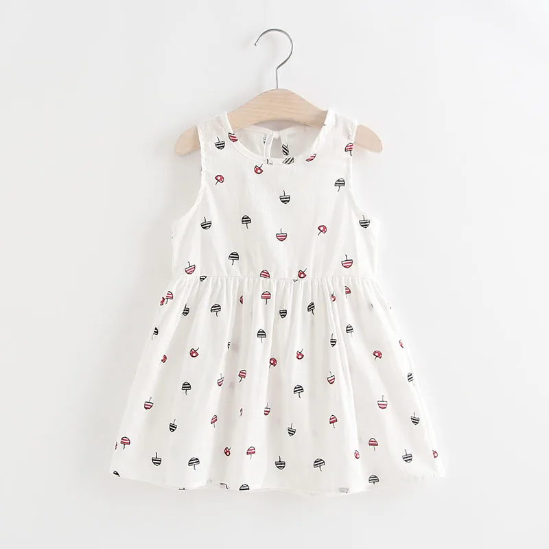 RS0100-W Summer Girls Dresses Elegant Princess Sleeveless Pink Flowers Costume Dress for 2 3 4 5 6 7 8 Years Kid Clothes - Цвет: RS0100-W