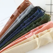 Женские корейские весенние винтажные блестящие тонкие длинные носки прозрачные металлические блестящие Однотонные эластичные чулочно-носочные изделия с оборкой