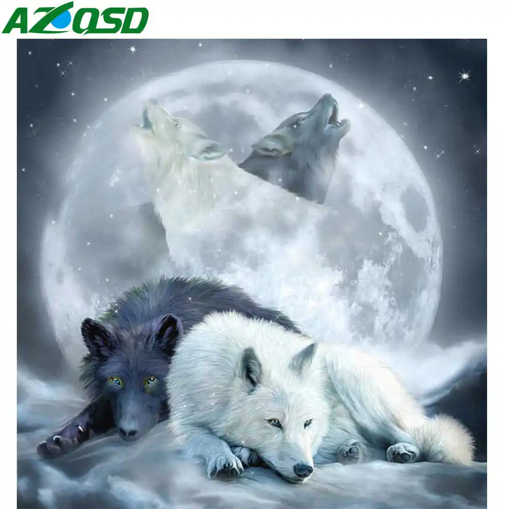 AZQSD алмазная вышивка волк картина стразами мозаика животное крестиком рукоделие