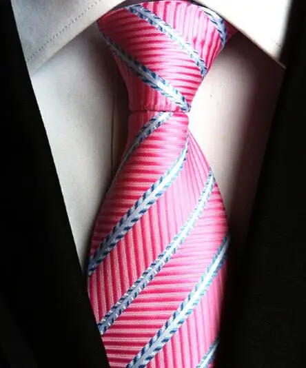 YISHLINE 8 см Модный классический мужской галстук в полоску фиолетовый синий черный розовый Лавандовый жаккардовый тканый шелковый галстук в горошек - Цвет: LUC-75