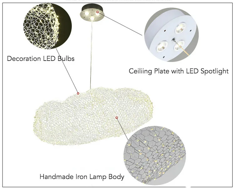 Современные креативные облачные светильники светодиодные подвесные лампы Звездная личность отельный Ресторан Бар дизайнер Светлячок современный блеск