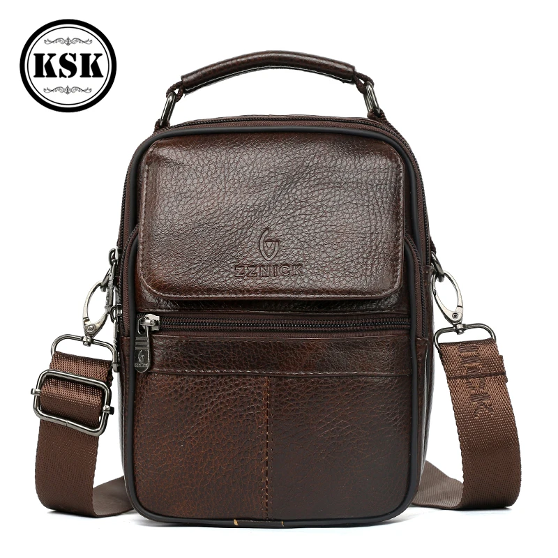

Men's Genuine Leather Bag Shoulder Bag Male Messenger Bags Luxury Handbag Crossbody Bags Flap For Men Shoulder Handbag KSK