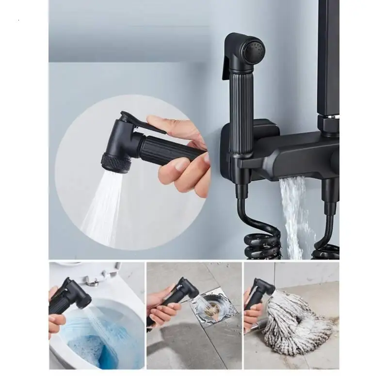 Черная Torneira Lavabo Dusch система Doccia Do Banheiro Painel Regadera электрическая Душевая система Ducha Chuveiro для ванной комнаты