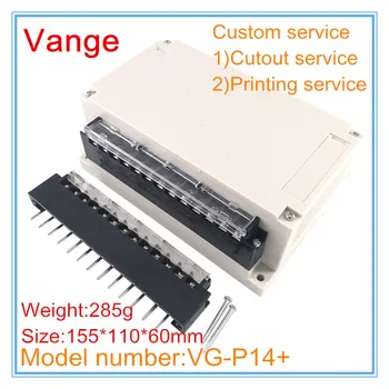 

2pcs/lot PLC industrial control chassis junction box 155*110*60mm ABS plastic enclosure housing diy case terminal block for PCB