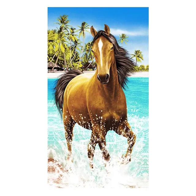 New Big Men Horse Dolphin Microfiber Fabric 100*180cm Bath Towel Bathroom Hotel Large Beach Towels For Adults girl woman as photo