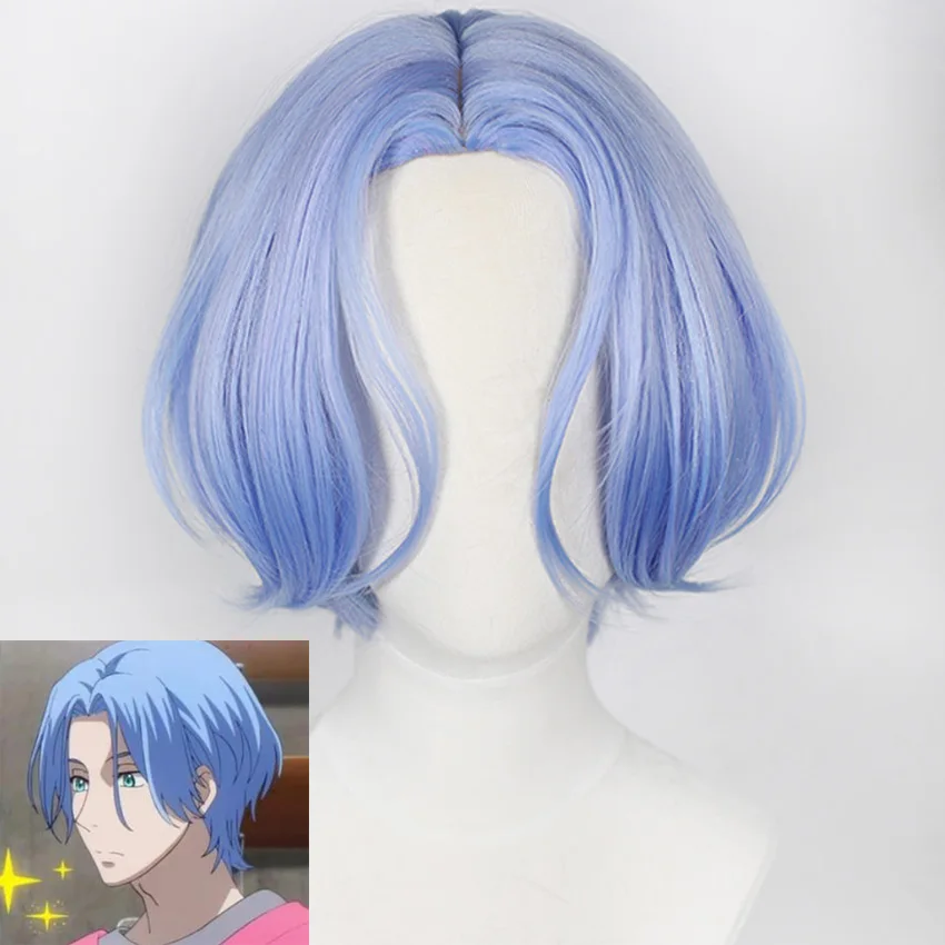 SK8 the Infinity Langa Cosplay Wigs Short Blue