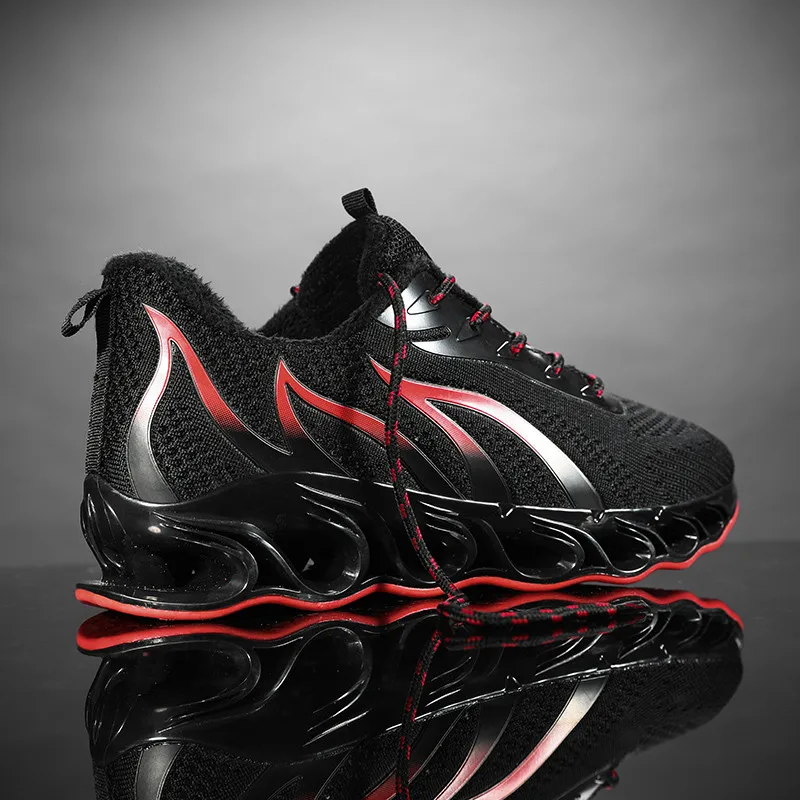 

2019 New Winter Running Shoes With Fur Warm Blade Sneakers for Men Outdoor Waterproof Sport Shoes Soft No-Slip Walking Sneakers