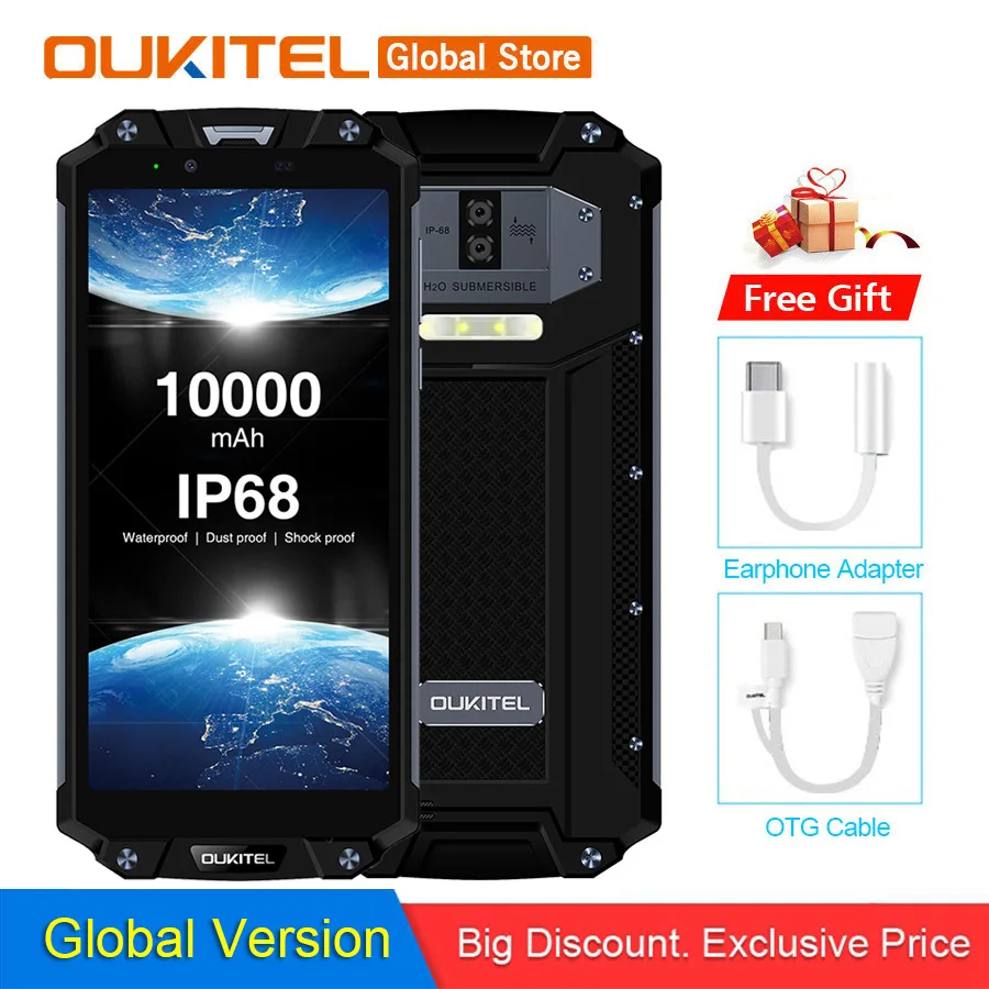 Мобильный телефон OUKITEL WP2 IP68 NFC экран 6 0 дюйма 18:9 на базе Android 8 Восьмиядерный