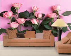 3D обои современный простой ТВ фон розовая роза гостиная спальня фотообои, фон обои для стен 3 d