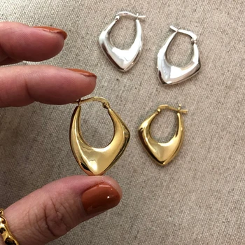 

Unique Punk Drop Earring Real 925 Sterling Silver Gold Earring Irregular Nordic Style Gold Wedding Earring 925 Silver Jewelry