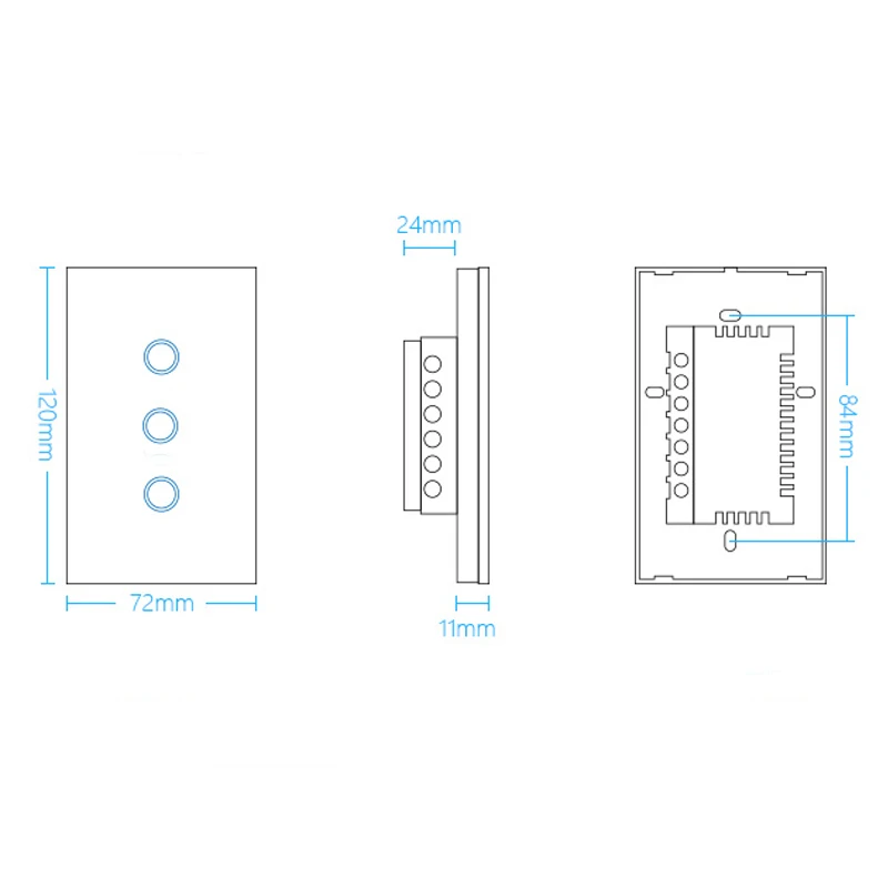 Умный Wi Fi переключатель ASEER Smart Home US 3 Gang 220v панель из закаленного хрустального