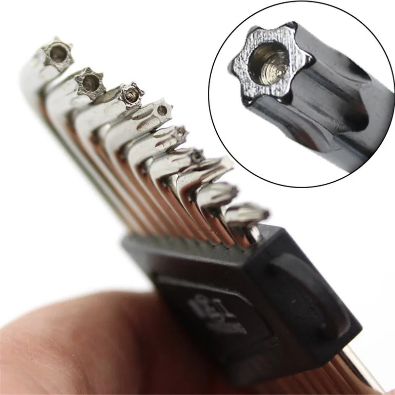 9 шт./компл. Набор шестигранных ключей Torx L-образный набор метрических