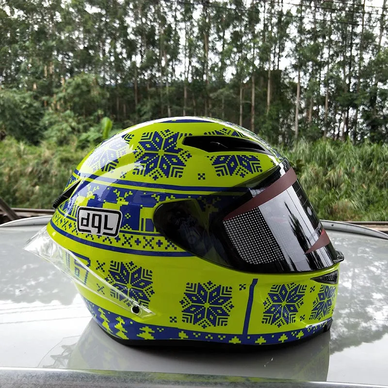 Dql moto rcycle misano ручной шлем с черный с козырьком шлем для мотогонок с полным лицом перекрестный большой хвост крыло шлем