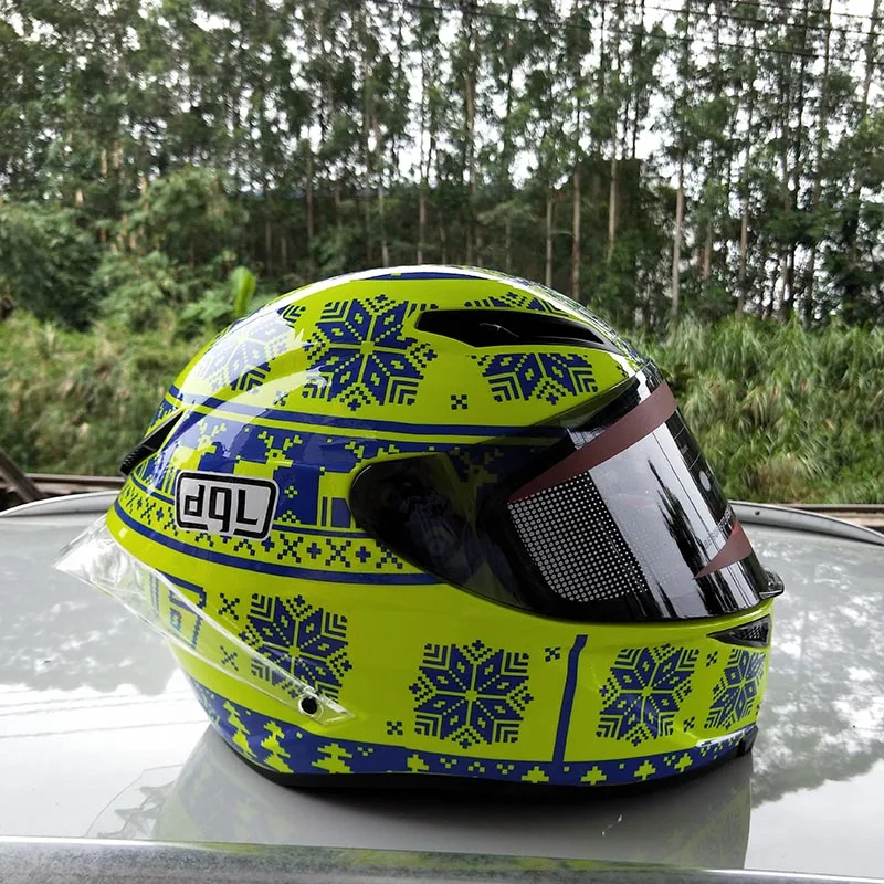 

New 2019 DQL motorcycle helmet full face helmet with lens helmet ECE helmet large tail helmet