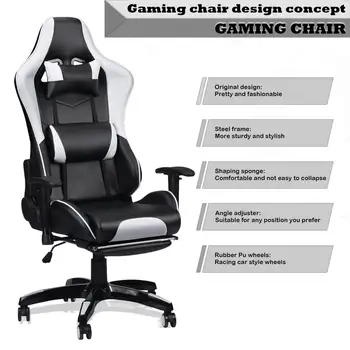 

Gaming Office Chair Ergonomic Leather Boss Chair 360 Degree Adjustable Seat & Armrests Height Backrest Recline Retractable Leg