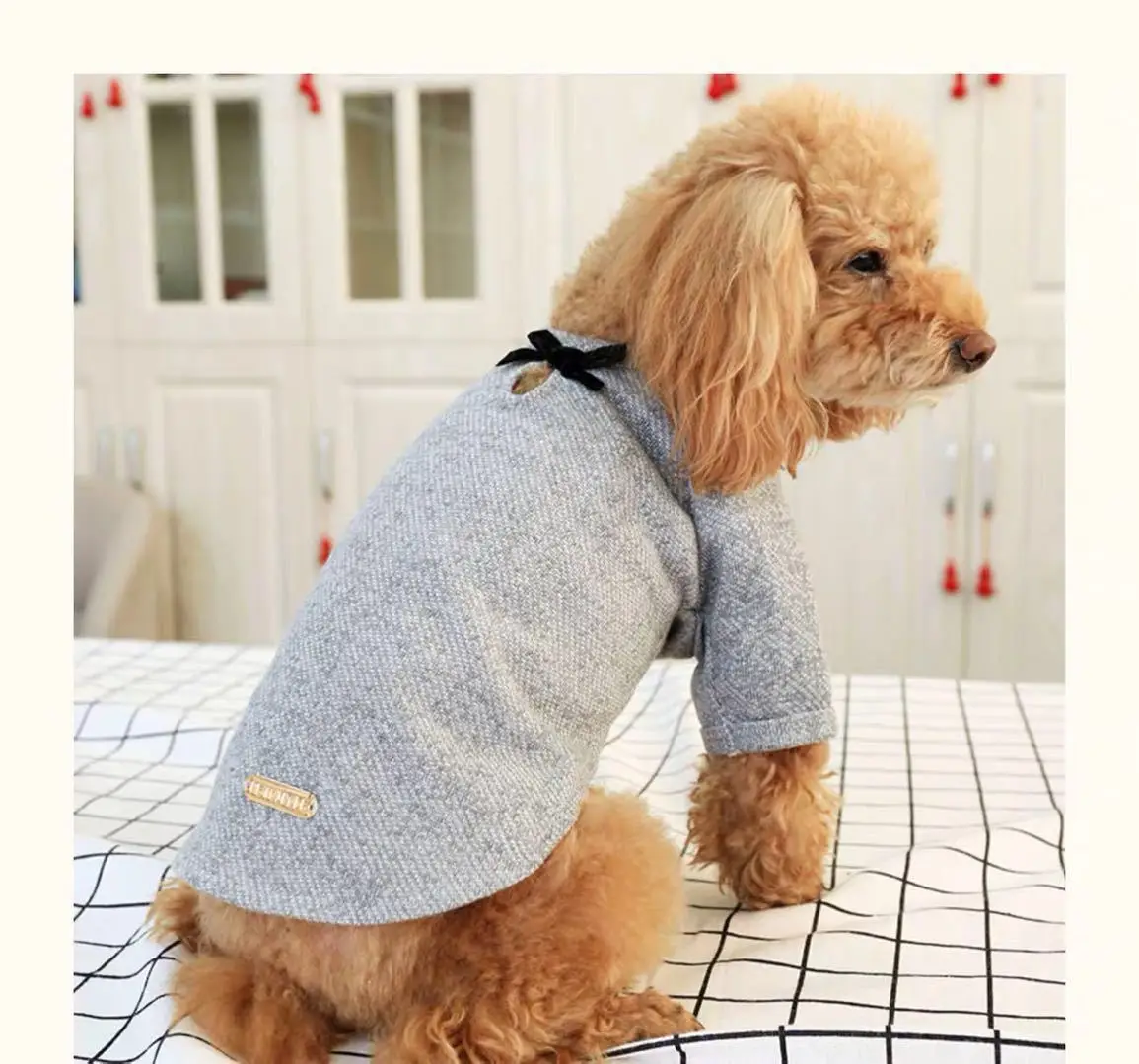 Одежда для маленьких собак; Bichon Teddy; одежда для щенков и собак; весенняя и осенняя одежда с капюшоном и маленьким бантом