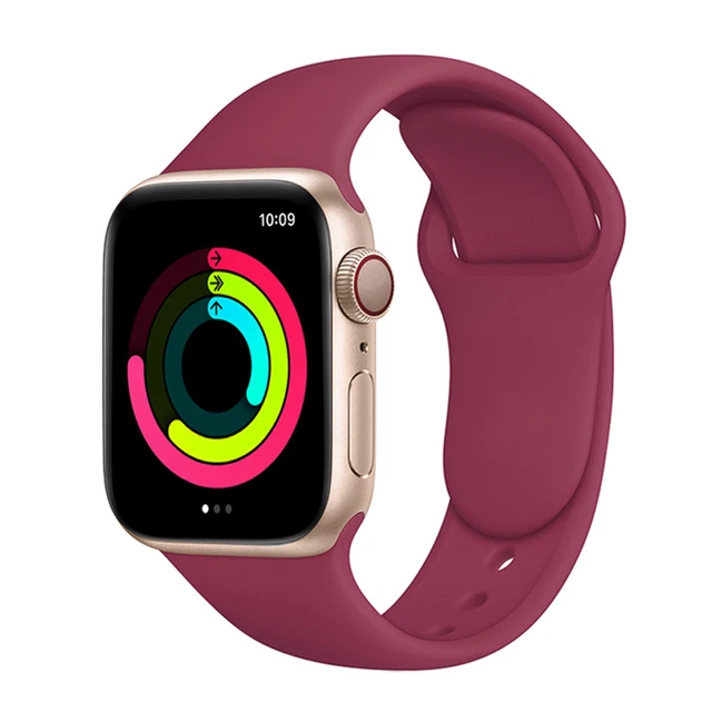 Silicone Strap for Apple Watch Band Series 7 654 321,44/40mm 42/38mm 45/41mm Smartwatch Bracelet Watchband for Apple Watch SE 37