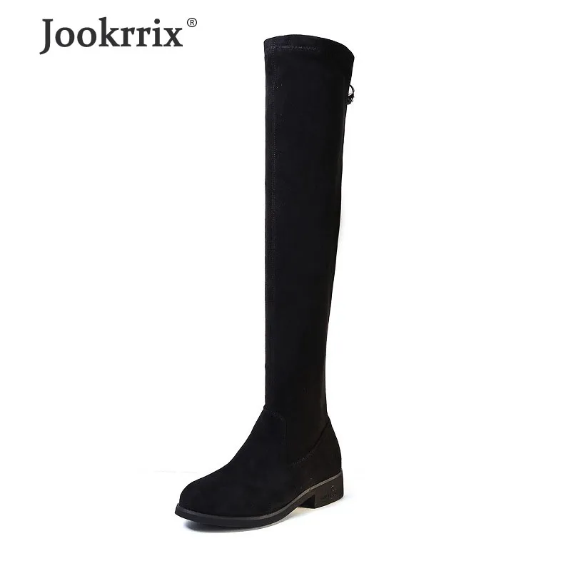 Jookrrix/; женские модные ботфорты выше колена; женская обувь из натуральной кожи; женские брендовые черные сапоги; зимняя обувь