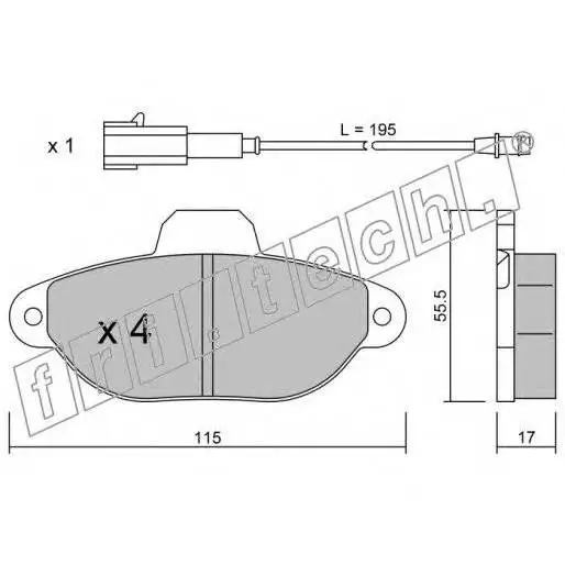 Колодки тормозные дисковые передние(BDX) Fiat 500, 1.2i 07- fri