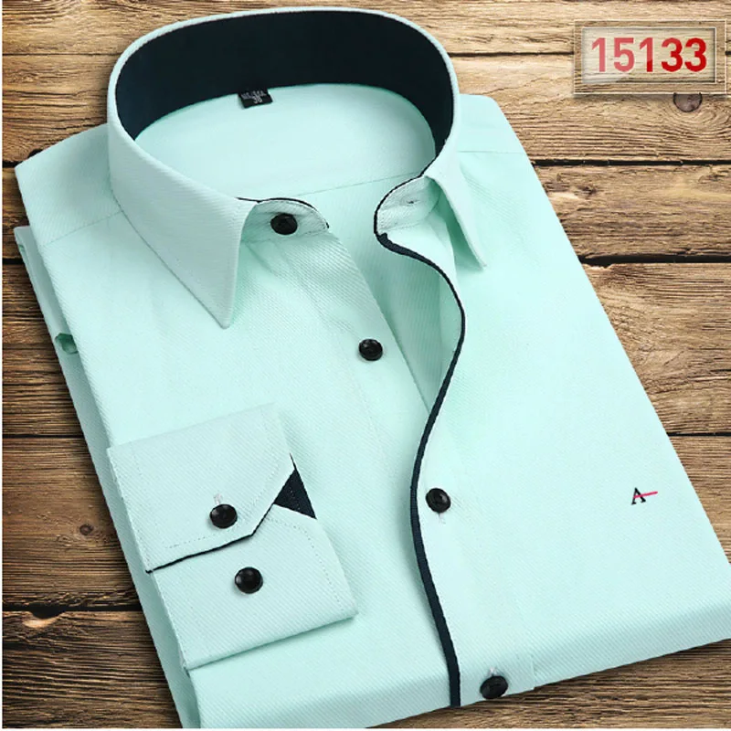 Fashion Reserved new Men Shirts Long sleeve cotton social solid shirt camis reserva aramy Men's striped shirt - Цвет: 15133-binglv(A)(2)
