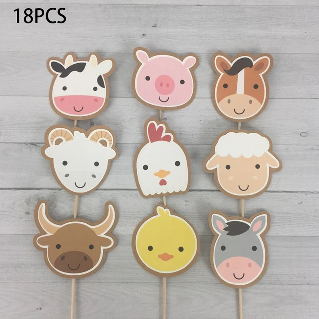 Décor de fête avec animaux de ferme, fournitures pour fête d'anniversaire,  vaisselle de table, fête à thème de ferme, Dessert pour anniversaire de  ferme - AliExpress