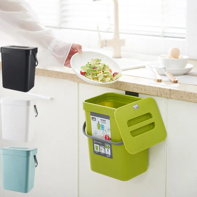Can-Car-Storage-Bucket Dustbin Hanging Trash-Can Kitchen-Cabinet Wall-Mounted Door-Garbage