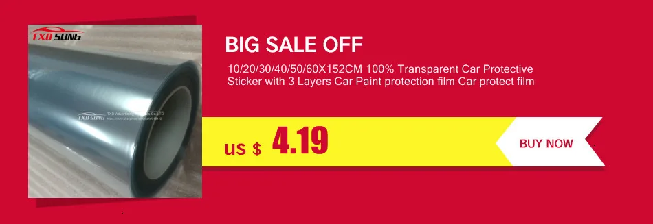 10/20 Вт, 30 Вт/40/50/60X152 см/LOT прозрачный авто защита виниловая пленка прозрачная защитная пленка на автомобиль, 3 слоя