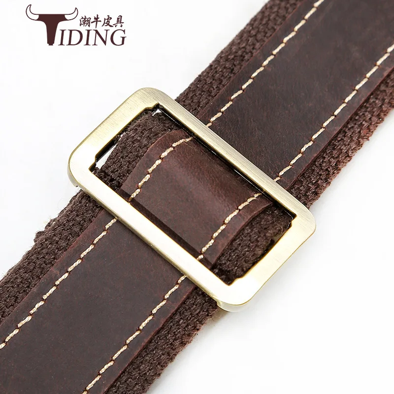 

Tiding Men Horse Leather Men's Bag Strap Shoulder Bag Briefcase Full-grain Leather Rough Hardware Destroyed with 7711