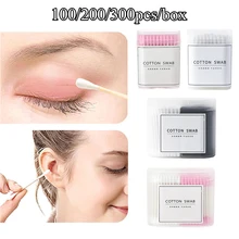 

100/200/300Pcs Disposable Home Dual Heads Makeup Cotton Swabs Buds Ear Clean Sticks Makeup Tool Multifunction Cleaning Tools