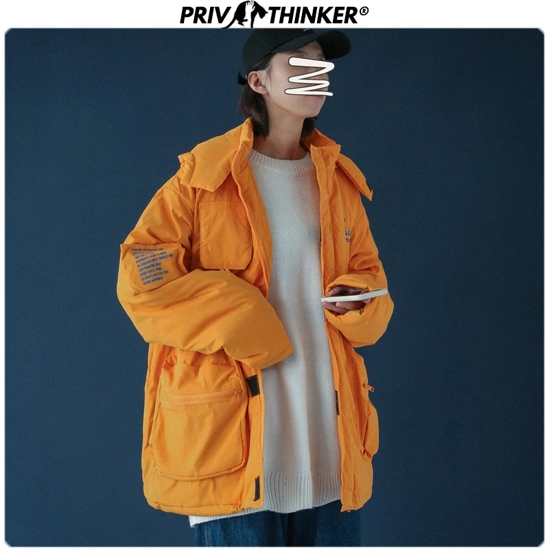 Privathinker, женский стиль сафари,, зимняя парка с капюшоном, пальто, Мужская теплая утолщенная куртка, Мужская Уличная одежда с карманами, верхняя одежда, парки
