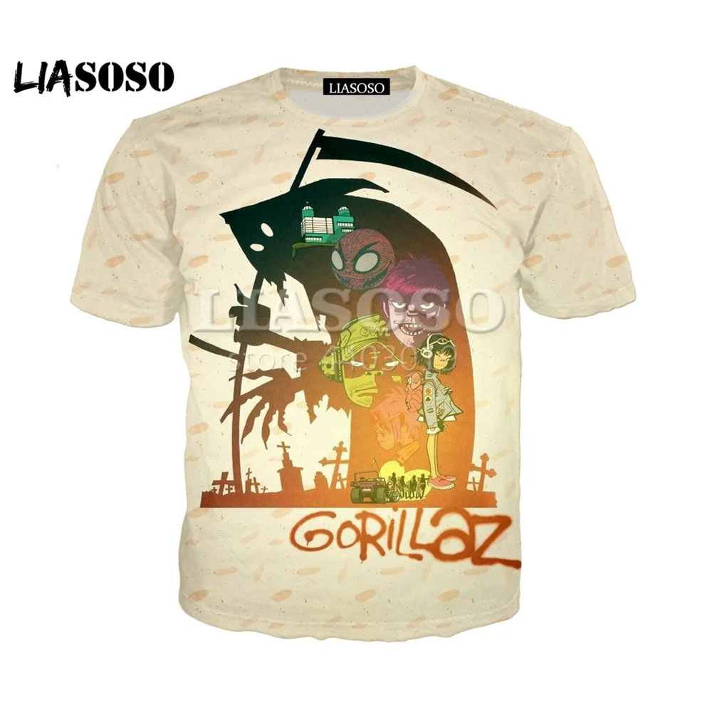 LX2019 3D принт новая музыкальная группа Gorillaz женская мужская верхняя одежда Casusl модная летняя футболка с круглым вырезом