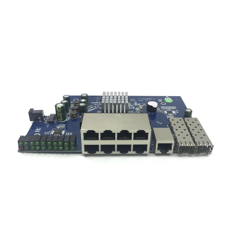 IP-коммутатор 8 портов 10/100 Мбит/с PoE Ethernet модуль коммутатора с 2 Гбит/с SFP-слотами