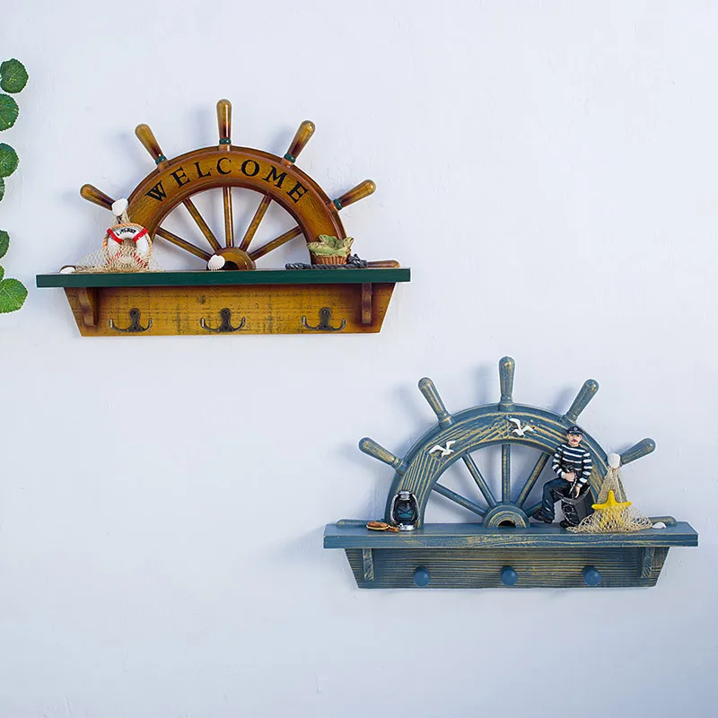 Средиземноморский стиль твердой древесины антикварная старая половина руль