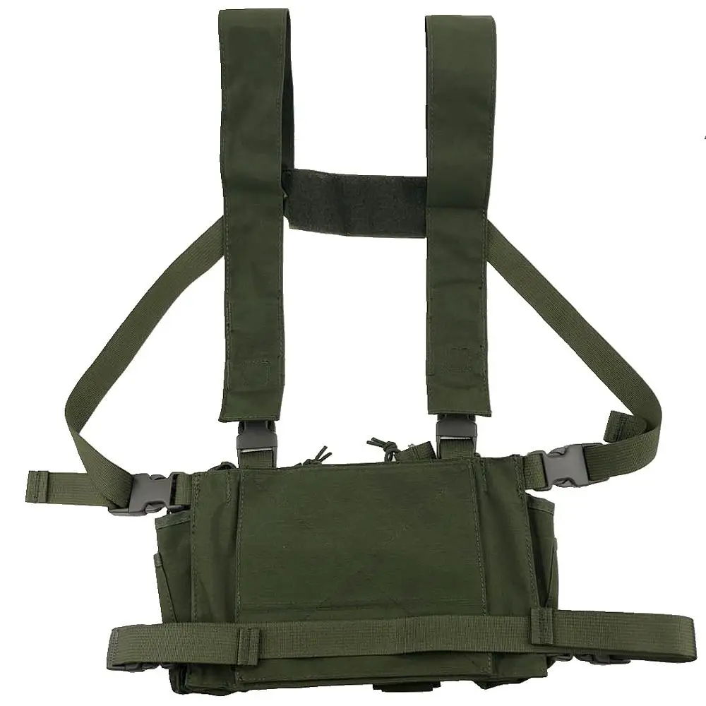Outdoor Hunting Vest Tactical MOLLE Triple Open-Top Mag Pouch FAST AK AR M4 FAMAS Mag Pouch With shaped Suspender Shoulder Strap