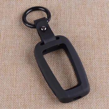 

DWCX Black Alloy Remote Cover Case Fob Shell with Key Protector Accessory Chain fit for Toyota RAV4 2018 2019