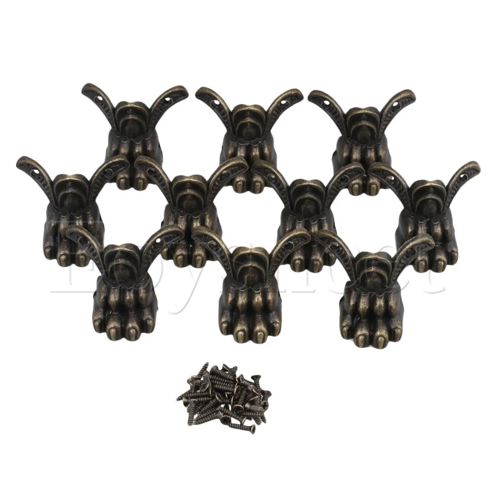 

10 x Zinc Alloy Box Antique Lion Foot Type Bronze Corner Protector Decorative