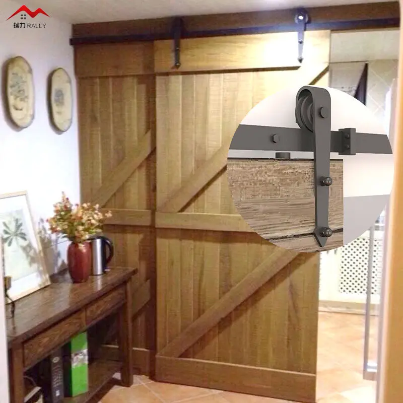 

Barn Door Hanging Rail Track Full Set Accessories Sliding Glass Door Kitchen Bathroom Barn Sliding Door Hardware for Single Door