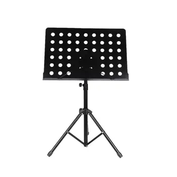 

Foldable Metal Sheet Music Stand with Adjustable Tripod Base Mount for Concert Accessory Black