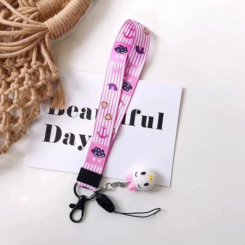 Подвеска со шнурком с рисунком из мультфильма ID gym с usb-значком, изготовленное вручную кольцо, подвесная Веревка на шею, мобильный телефон, портативный короткий шнурок - Цвет: D