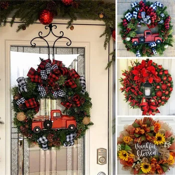 

Christmas Wreath Artificial Christmas Wreath for Front Door Holiday Greenery Wreath _WK