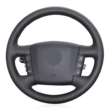 

Hand Sew Black Artificial Leather Car Steering Wheel Cover for Kia Borrego 2008 2009 2010 2011 2012 2013 2014 2015