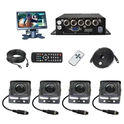2MP 4-канальный AHD автомобильный мобильный видеорегистратор 64 ГБ SD видео в реальном времени Регистраторы + 7 "ЖК-дисплей Экран Набор для Авто