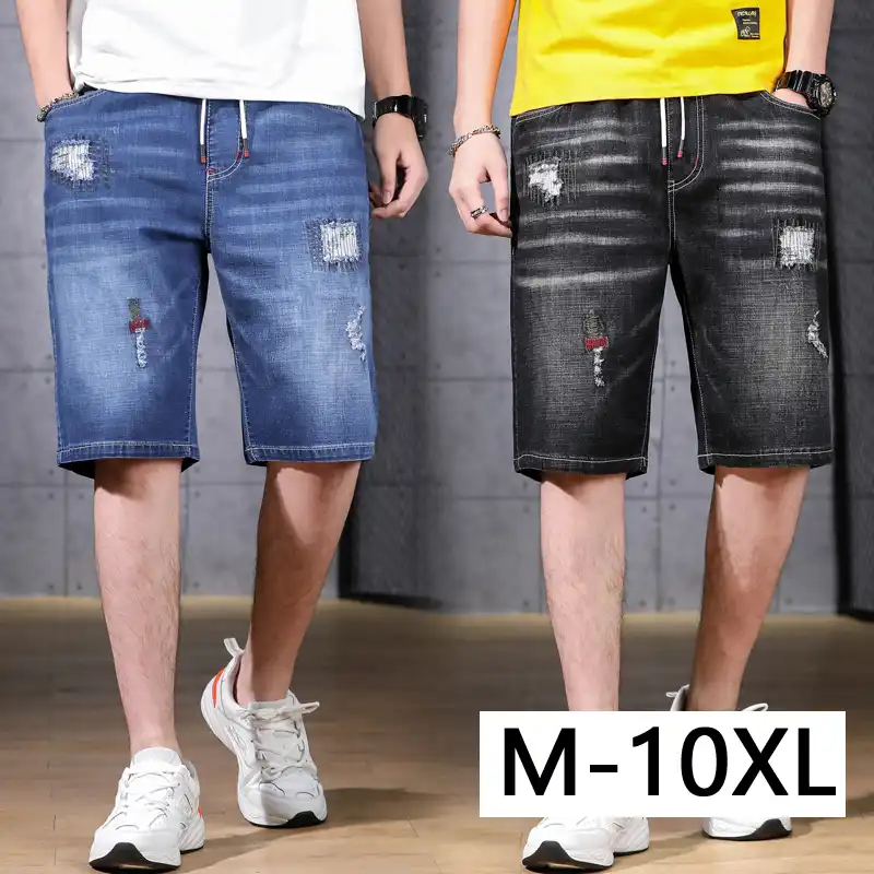 men's denim shorts with elastic waist