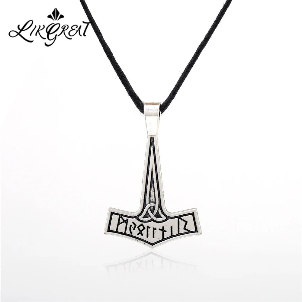 LIKGREAT кулон Молот Тора ожерелье для женщин и мужчин винтажный Mjolnir тотемное
