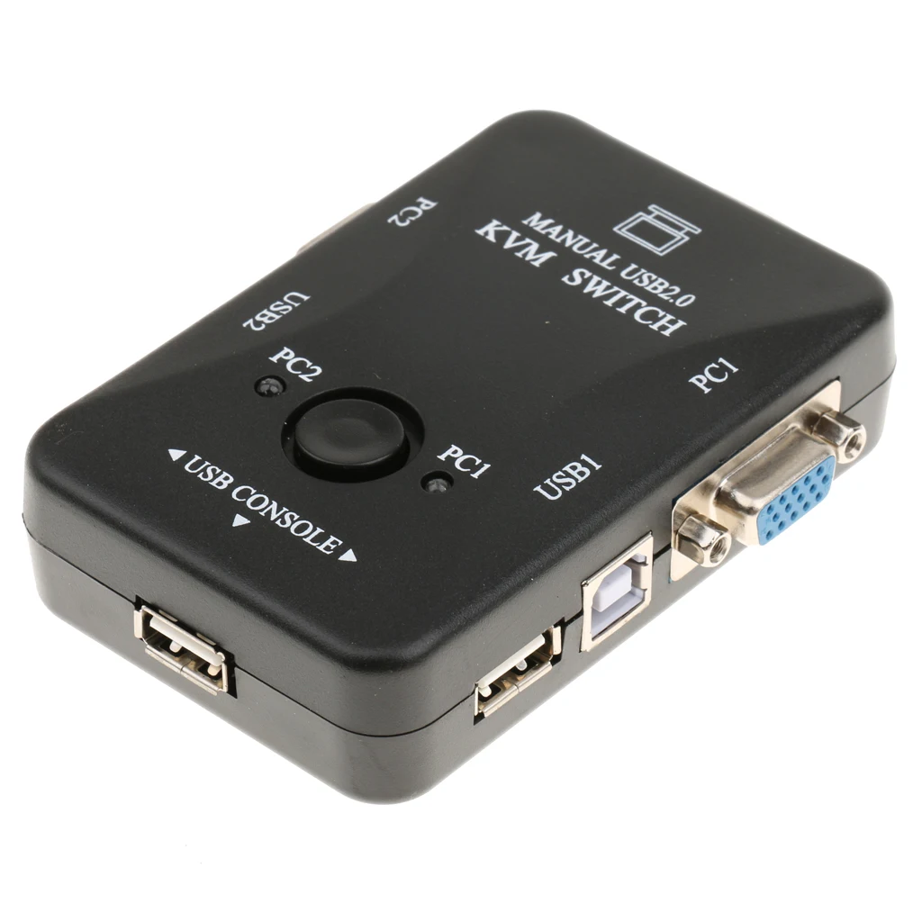 

2 Ports USB 2.0 Monitor VGA KVM Switch Box For PC Keyboard Mouse Connector