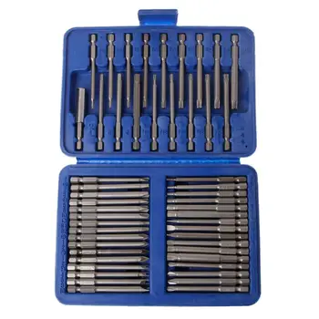 

50Pcs Extra Long Screwdriver Bit Set Hex Star Torx Slotted Spline Square Screwdriver Tool Kit