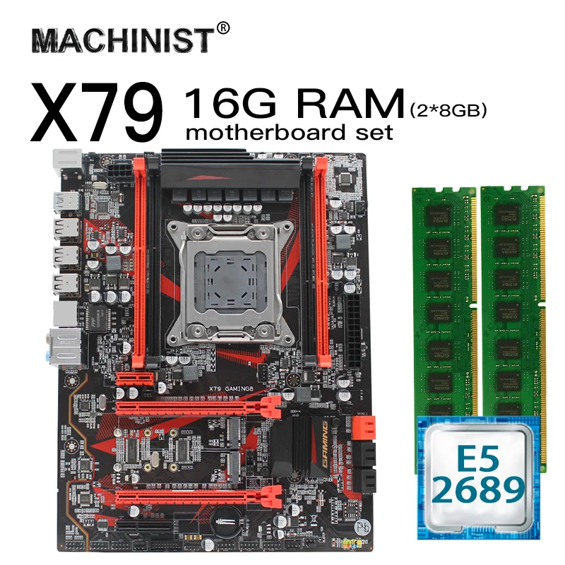 X79 материнская плата lga 2011 комплект с процессором Intel Xeon E5 2689 16G(2*8G) DDR3 ECC Память ram X79 GAMING8 ATX NVME M.2 SSD X79 материнская плата lga 2011 комплект с процессором Intel Xeon E5 2689 16G(2*8G) DDR3 ECC Память ram X79 GAMING8 ATX NVME M.2 SSD