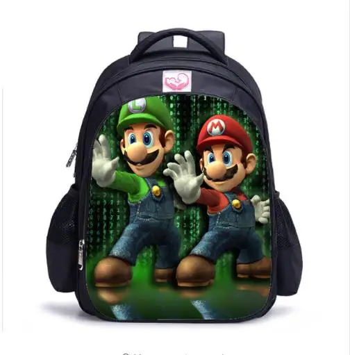 as pictures 16 дюймов Super Mario Bros Sonic детские школьные сумки ортопедический рюкзак детский школьный рюкзак для мальчиков и девочек Mochila Infantil сумки с рисунком - Цвет: as pictures