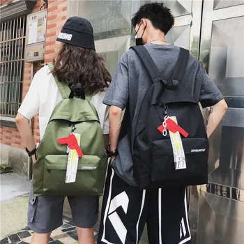 

2019 New Fashion Oxford Cloth Backpack Female Simple Student Laptop Bag Large Capacity Literary Solid Color Wild Backpack