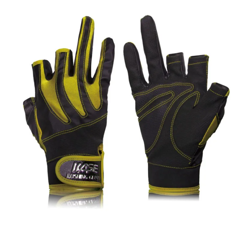 Yellow Black 315B Рыболовные перчатки 3 сгущенные теплые половинные/Полные пальцы противоскользящие флип-перчатки для рыбалки на открытом воздухе езда на велосипеде спорт - Цвет: Yellow Black 315B